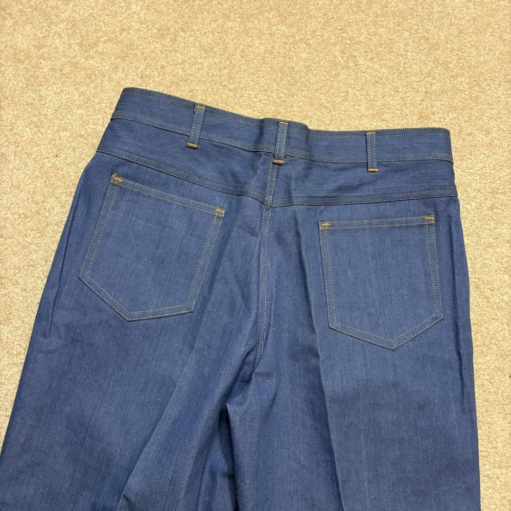 Vtg 1970s Raw Denim Blue Jeans Mens Fit 34x31 Blue Straight Leg Pants - Picture 10 of 13